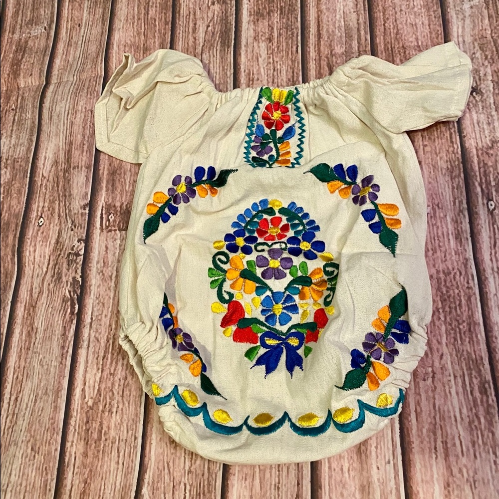 Handmade Mexican Girl’s Onesie